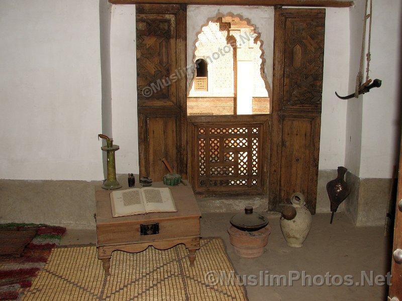 A student's room in the Ben Youssef Medressa